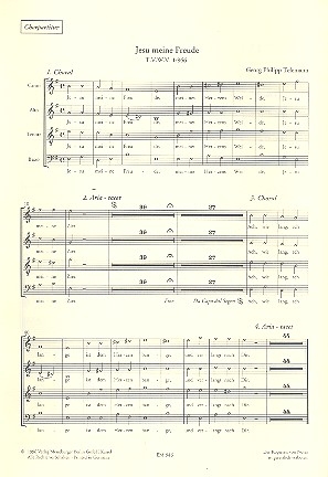 Jesu meine Freude fr Soli, 2 gem Chre und Instrumente Chorpartitur