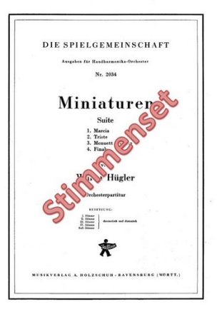 Huegler, Walter Miniaturen Suite Akkordeonorchester Stimmenset