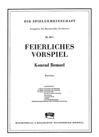 Bemsel, Konrad Feierliches Vorspiel Akkordeonorchester Partitur