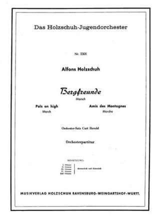 Holzschuh, Alfons Bergfreunde Akkordeonorchester Partitur