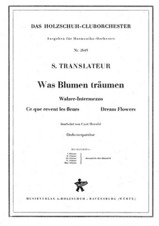 Translateur, Siegfried Was Blumen trumen Akkordeonorchester Partitur