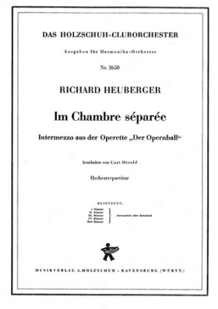 Heuberger, Richard Im Chambre Separee Akkordeonorchester Partitur