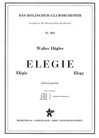 Huegler, Walter Elegie Akkordeonorchester Partitur