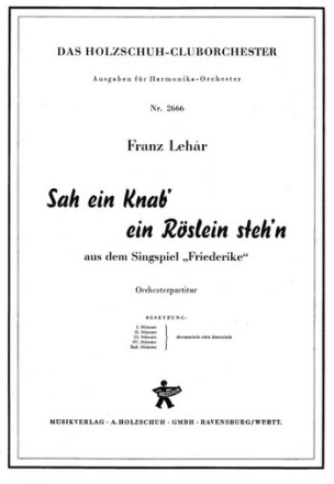 Lehar, Franz Sah ein Knab' ein Rslein steh'n Akkordeonorchester Partitur