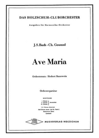 Bach, Johann Sebastian Ave Maria Akkordeonorchester Partitur