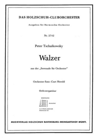 Tschaikowsky, Peter Iljitsch Walzer Akkordeonorchester Partitur