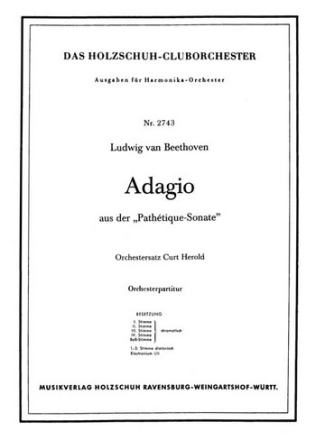 Beethoven, Ludwig van Adagio Akkordeonorchester Partitur