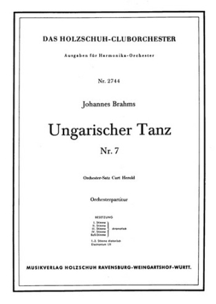 Brahms, Johannes Ungarischer Tanz Nr. 7 Akkordeonorchester Partitur