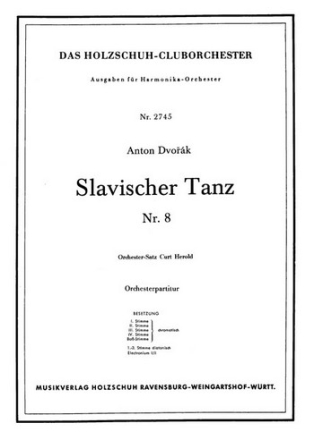 Dvork, Antonin Slavischer Tanz Nr. 8 Akkordeonorchester Partitur