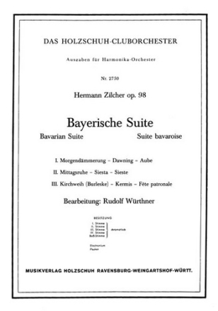 Zilcher, Hermann Bayerische Suite Akkordeonorchester Partitur