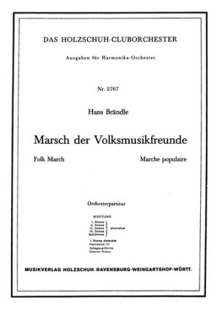 Brndle, Hans Marsch der Volksmusikfreunde Akkordeonorchester Partitur