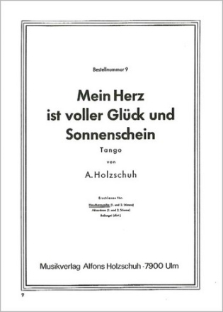 Holzschuh, Alfons Mein Herz Ist Voller Glueck Und Diatonische Handharmonika