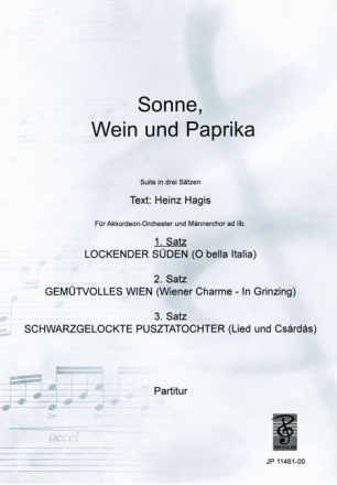 Curt Mahr Sonne, Wein und Paprika 1. Satz Akkordeon-Orchester Partitur