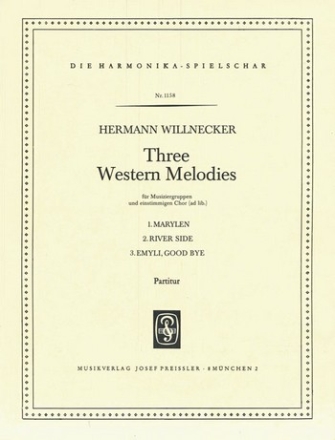 Willnecker, Hermann Three Western Melodies Akkordeonorchester Partitur