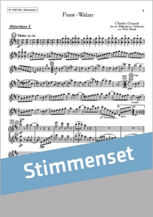 Gounod, Charles Faust Walzer Akkordeonorchester Stimmenset