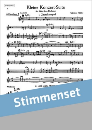 Mller, Gnther Kleine Konzert-Suite Akkordeonorchester Stimmenset