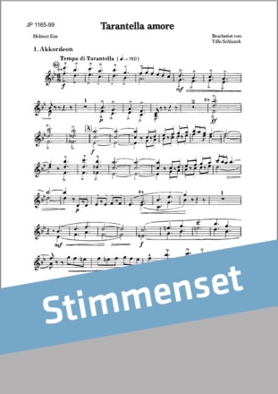 Enz, Helmut / Schlunck, Tillo Tarantella amore Akkordeonorchester Stimmenset