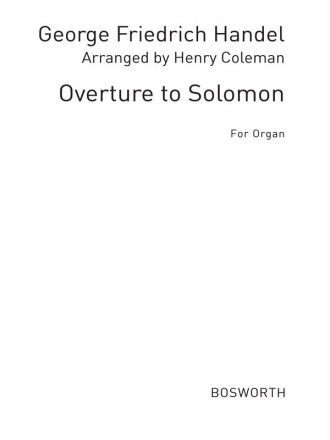 G.F. Handel: Overture Soloman (Coloman) Organ Organ Instrumental Work