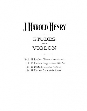 Henry, Jh 12 Etudes Progressives 2 Vln Violin Instrumental Work