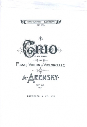 Trio  in d Minor no.1 op.32 pour piano, violon et violoncelle parties