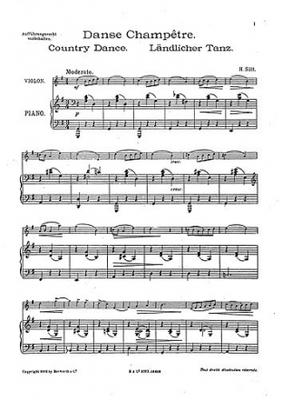 Sitt, H Landlicher Tanz Vln/Pf Violin, Piano Accompaniment Instrumental Work