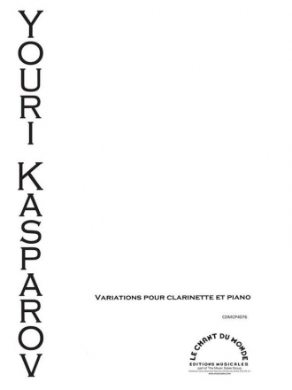 Yuri Kasparov, Variations Pour Clarinette Et Piano Klarinette und Klavier Buch