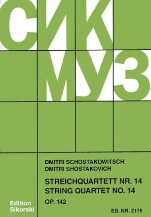 Dimitri Shostakovich, Quatuor A Cordes No. 14 Op.142 In F# Streichquartett Stimmensatz