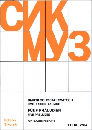 Dimitri Shostakovich, Cinq Preludes Op. 2 Klavier Buch