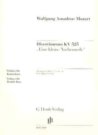 Eine kleine Nachtmusik KV525 fr 2 Violinen, Viola, Violoncello (Kontraba) Violoncello/Kontrabass