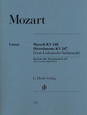 Marsch KV248  und  Divertimento KV247 fr 2 Hrner in F, 2 Violinen, Viola und Violoncello (Kontrabass) Stimmen