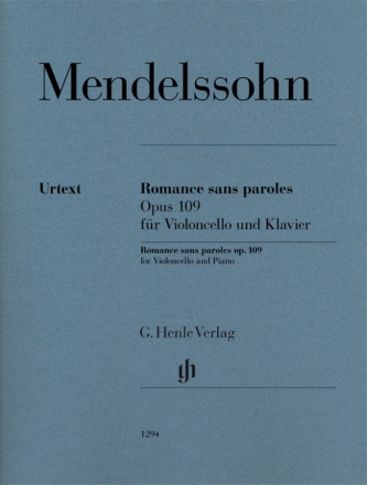 Romance sans paroles op.109 fr Violoncello und Klavier