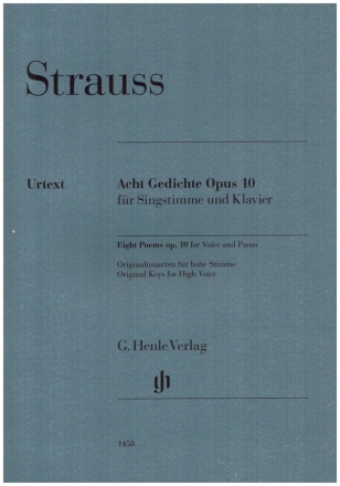 8 Gedichte op.10 fr Gesang (hoch) und Klavier