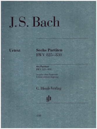 6 Partiten BWV 825-830 fr Klavier (ohne Fingersatz) Urtext-Ausgabe