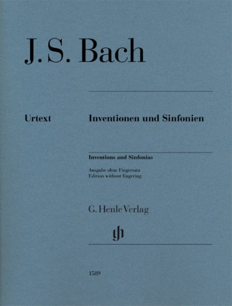 Inventionen und Sinfonien BWV772-801 fr Klavier (ohne Fingersatz) Neuausgabe 2015