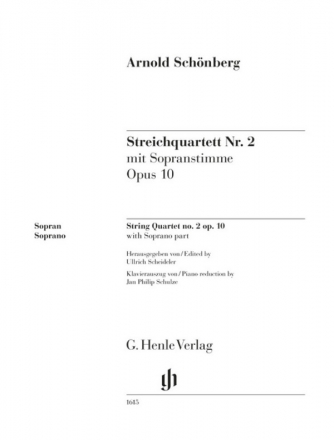 Streichquartett Nr.2 op.10 fr Sopran, 2 Violinen, Viola, Violoncello Klavierauszug (Sopran und Klavier)