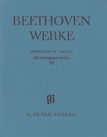 HN4211 Smtliche Werke Abteilung 6 Band 5 Streichquartette Band 3 Partitur (broschiert) mit kritischem Bericht