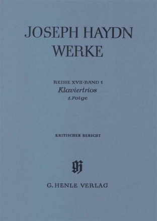 Joseph Haydn Werke Reihe 17 Band 1 Klaviertrios Folge 1