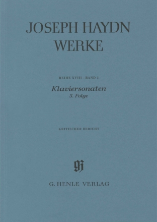 Gesamtausgabe Reihe 18 Band 3 Klaviersonaten Band 3 Kritischer Bericht