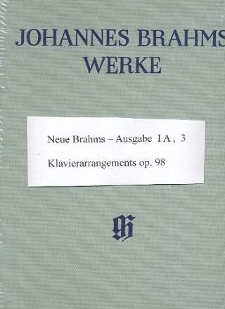 Gesamtausgabe Reihe 1A Band 3 Sinfonie Nr.4, fr 1 und 2 Klaviere zu 4 Hnden Partitur,  gebunden