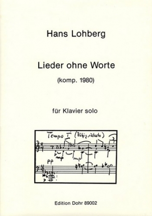 Lieder ohne Worte (1980) fr Klavier solo Partitur