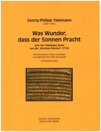 Was Wunder, dass der Sonnen Pracht fr Gesang (Alt) und Orgel