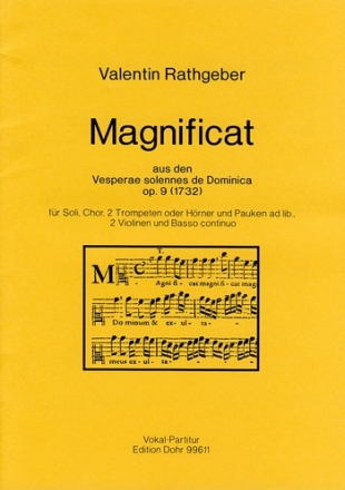 Magnificat fr Soli, Chor, 2 Trompeten o. Hrner Sopran (Chorst.) Solo, Alt (Chorst.) Solo, Tenor (Chorst.) Solo, Bass Chorpartitur