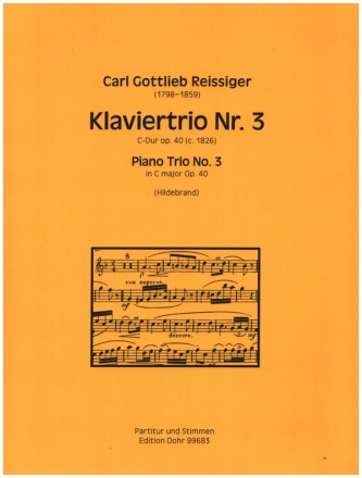 Trio C-Dur Nr.3 op.40 fr Violine, Violoncello und Klavier Partitur und Stimmen