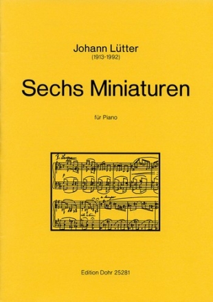 Sechs Miniaturen fr Klavier Klavier Partitur