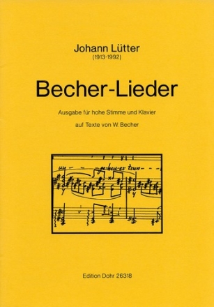 Ltter, Johann Becher-Lieder fr hohe Stimme und Klavier (auf Texte Hohe Singstimme, Klavier Partitur