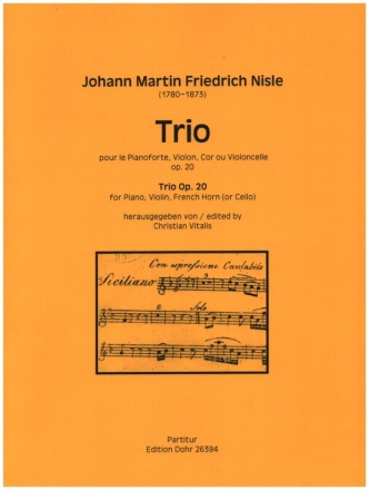 Trio op.20 fr Violine, Horn (Violoncello) und Klavier Partitur