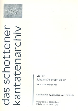 Wo soll ich fliehen hin fr Soli, gem Chor, 2 Violinen, Viola und Bc Stimmenset (3-3-2-3)