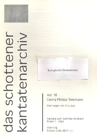 Man singet mit Freuden TWV1:1084 fr Soli, gem Chor, 2 Trompeten, 2 Violinen, Viola und Bc Stimmenset (Harmonie-3-3-2-3)