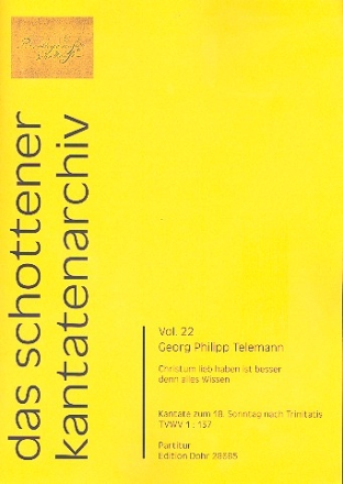 Christum lieb haben ist besser ... TWV1:137 fr Soli, gem Chor und Instrumente Partitur