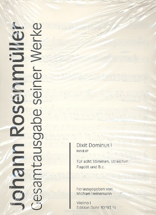 Dixit Dominus Nr.1 RWV.E87 fr 8 Stimmen (gem Chor), Streicher, Fagott und Bc Stimmensatz (Streicher 3-3-2-2-2)